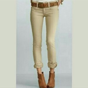 CABI LouLou Style#406 Straight Leg Mid Rise Denim Pants Sz 8 in Cafe Au Lait Y2K